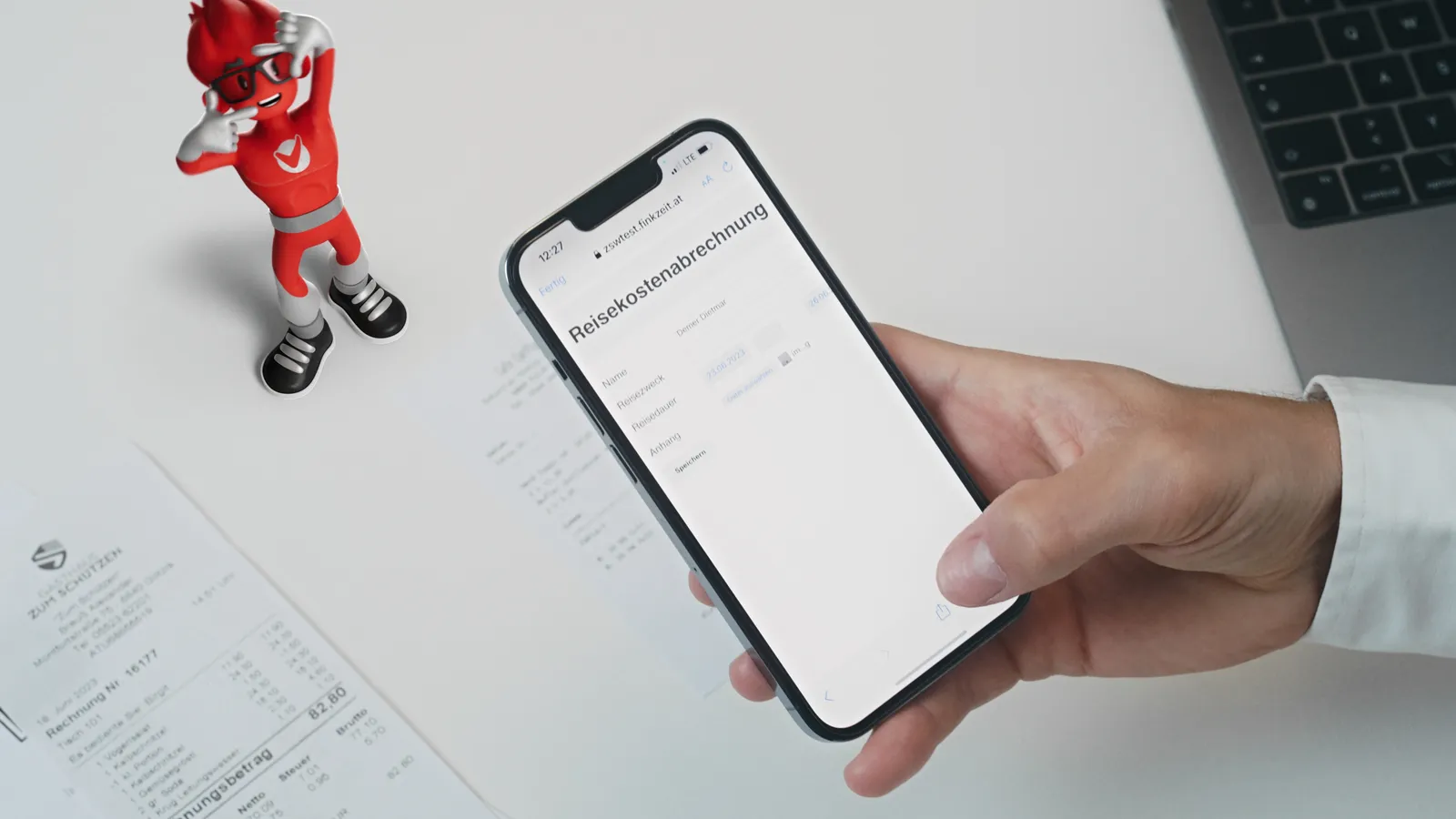 Reisekostenabrechnung in der Fink Mobilversion am Smartphone
