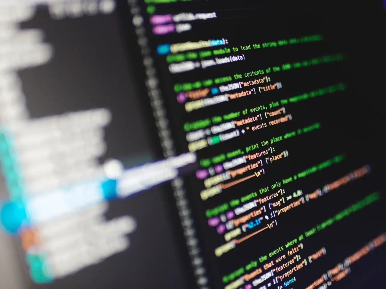 Programmcode einer Schnittstelle auf dem Bildschirm