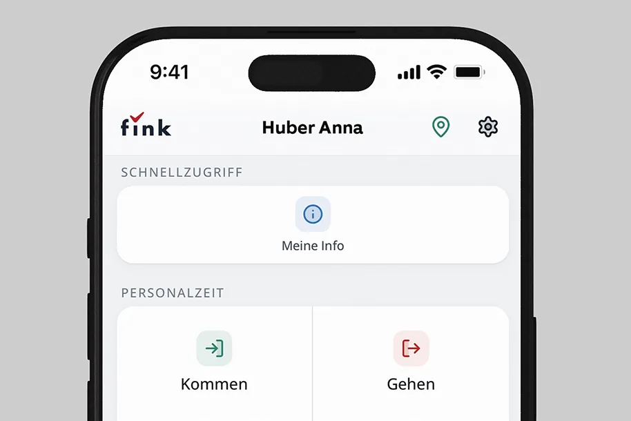 Zeitsalden einsehen in der Fink Mobilversion