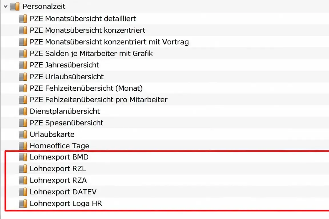 Datenübergabe von Fink an Lohnverrechnung und ERP-System