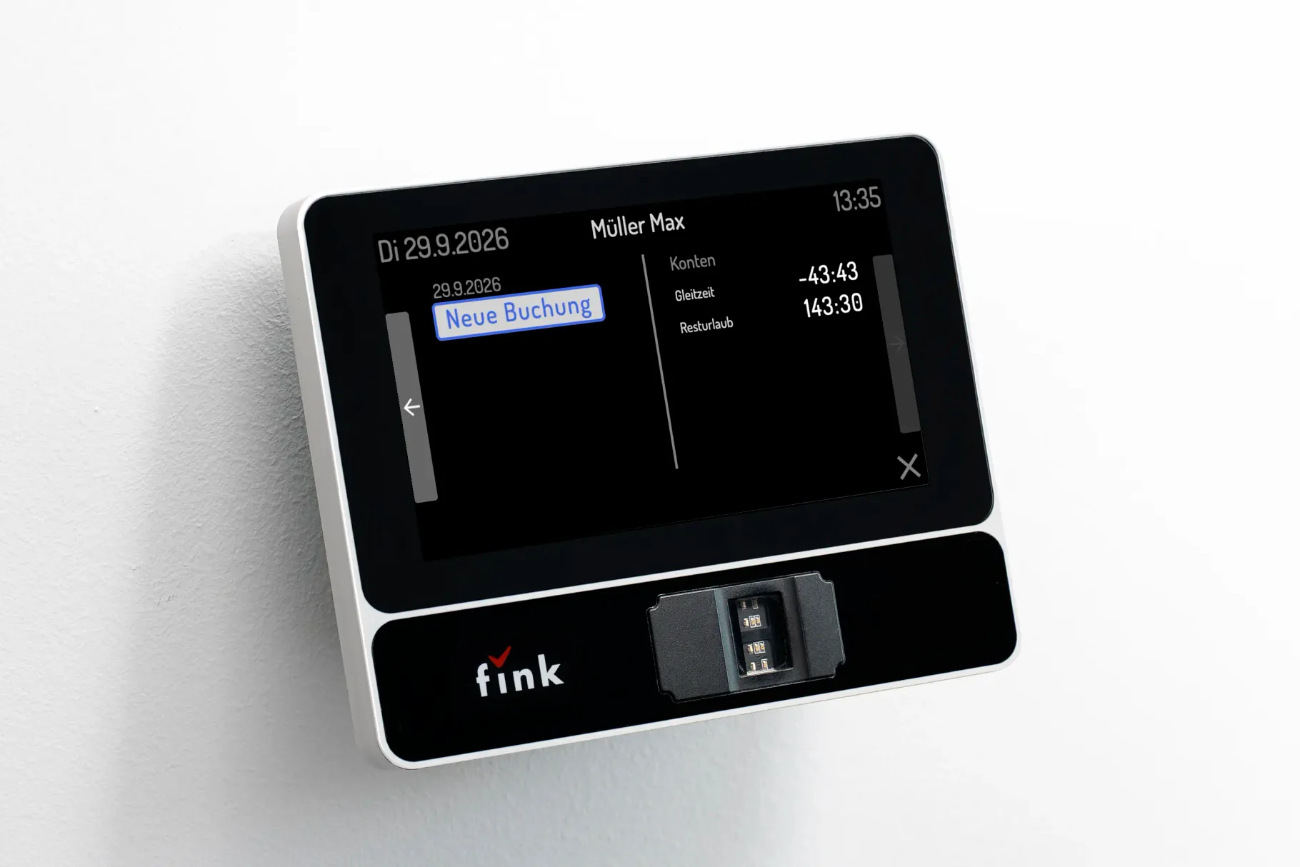 Fink Terminal zeigt Salden und Urlaubsanspruch